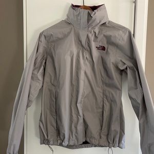 North Face rain jacket waterproof size M Women’s grey/purple detail. Like new.